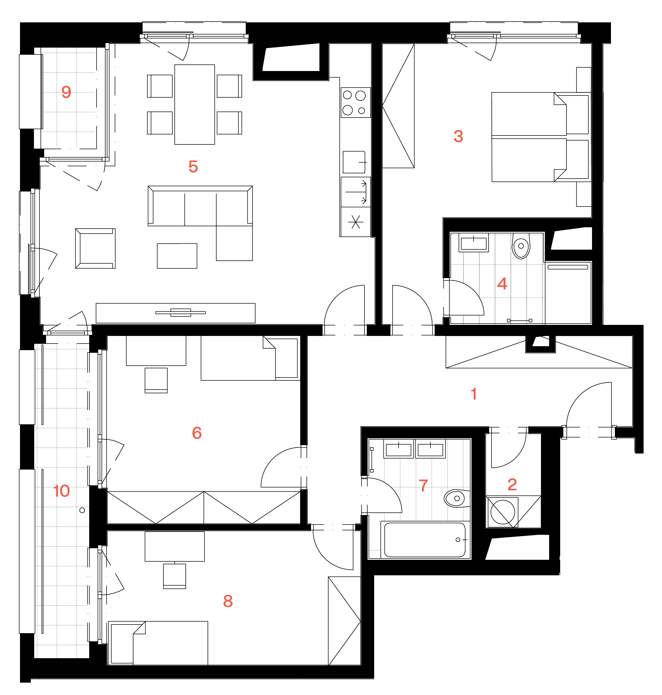 Půdorys bytu B.09.07 – 350613