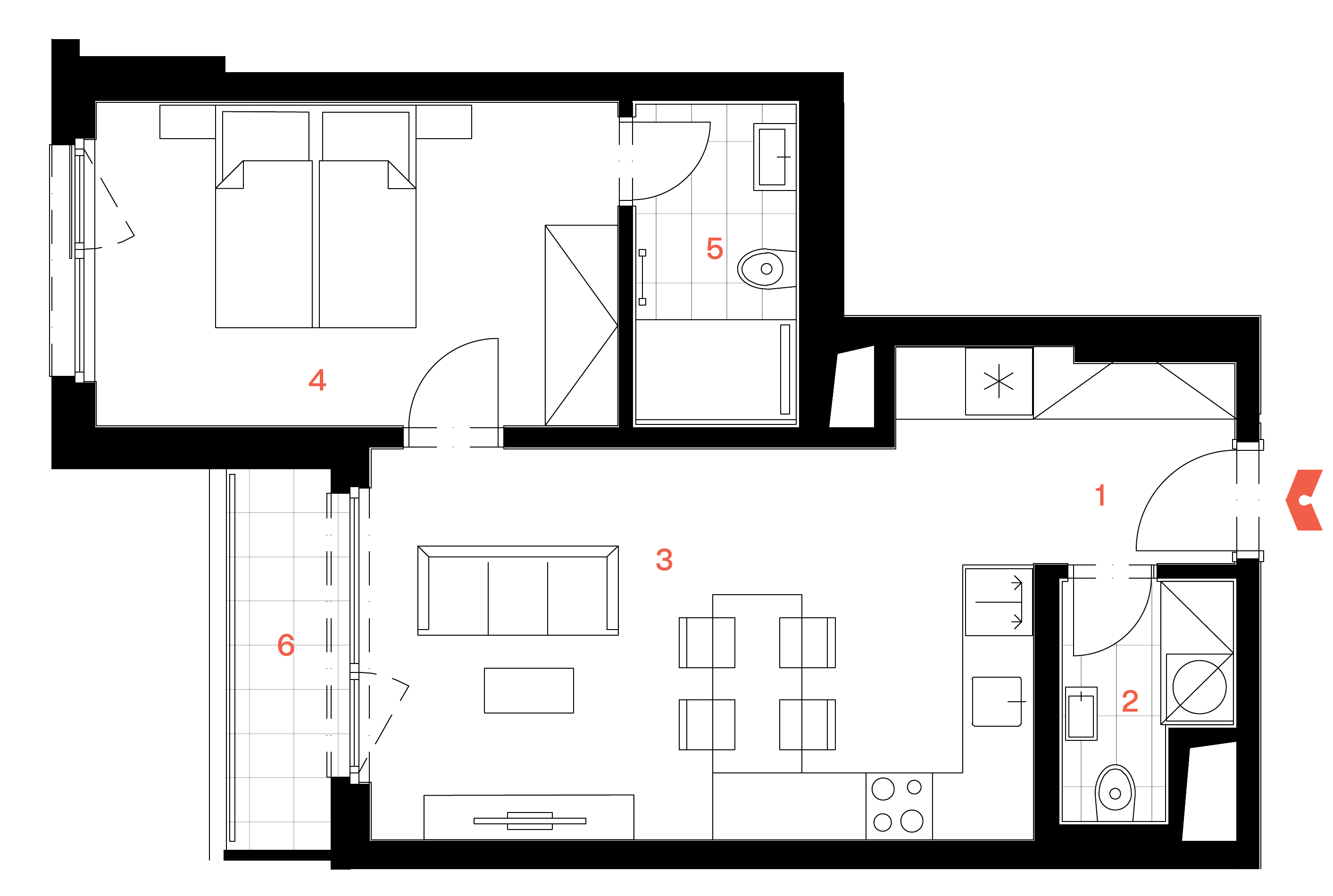 Půdorys bytu B.06.01 – 350613