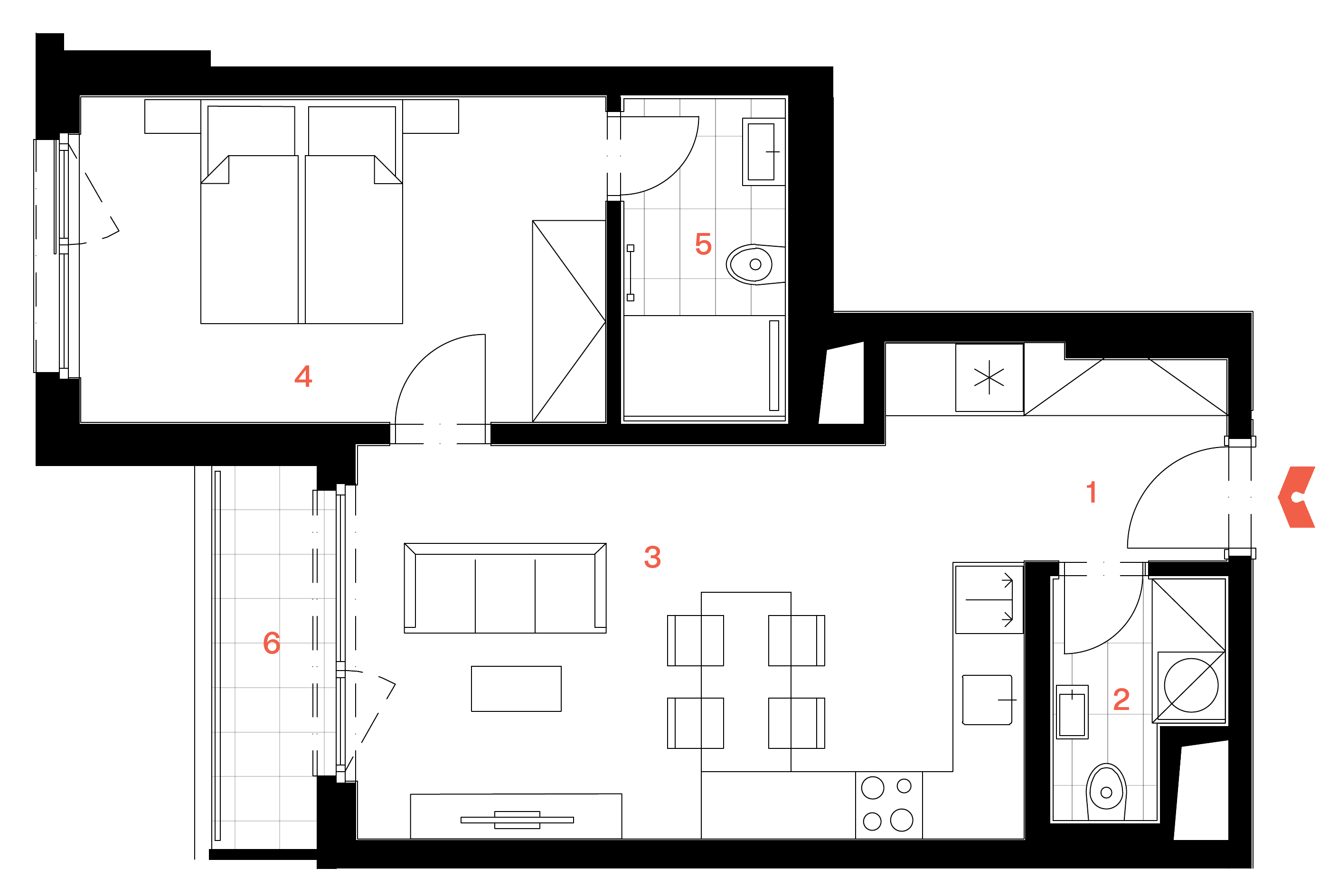 Půdorys bytu B.08.01 – 350613
